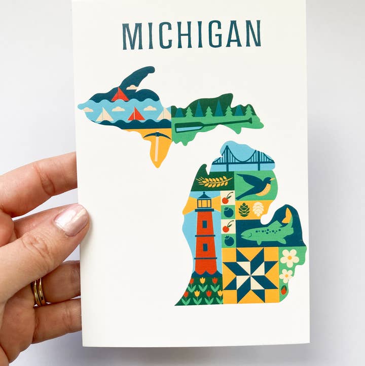 Michigan Quilt Design Postcard
