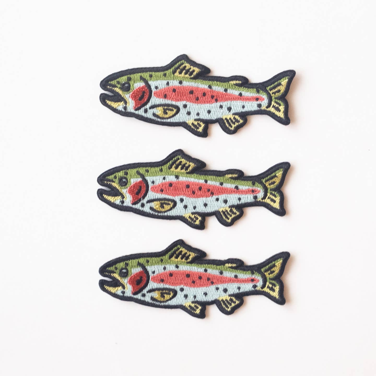 Rainbow Trout Embroidered Iron On Patch