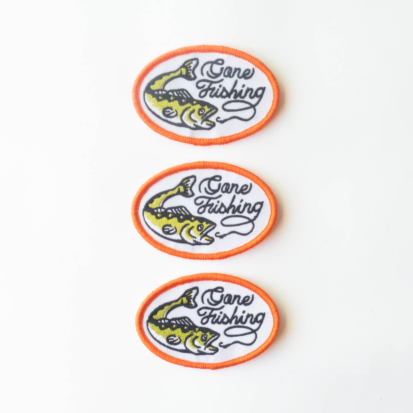 Gone Fishing Embroidered Iron On Patch