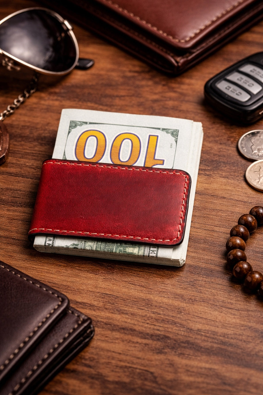 Full-Grain Leather Money Clip