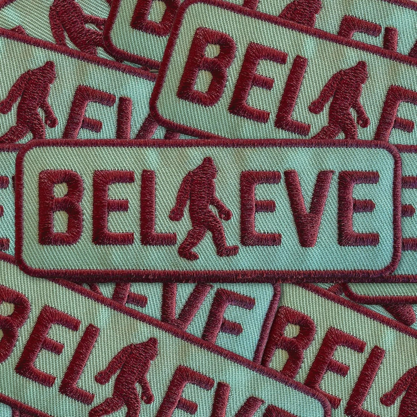 "Believe" Retro Sasquatch Embroidered Iron-On Patch