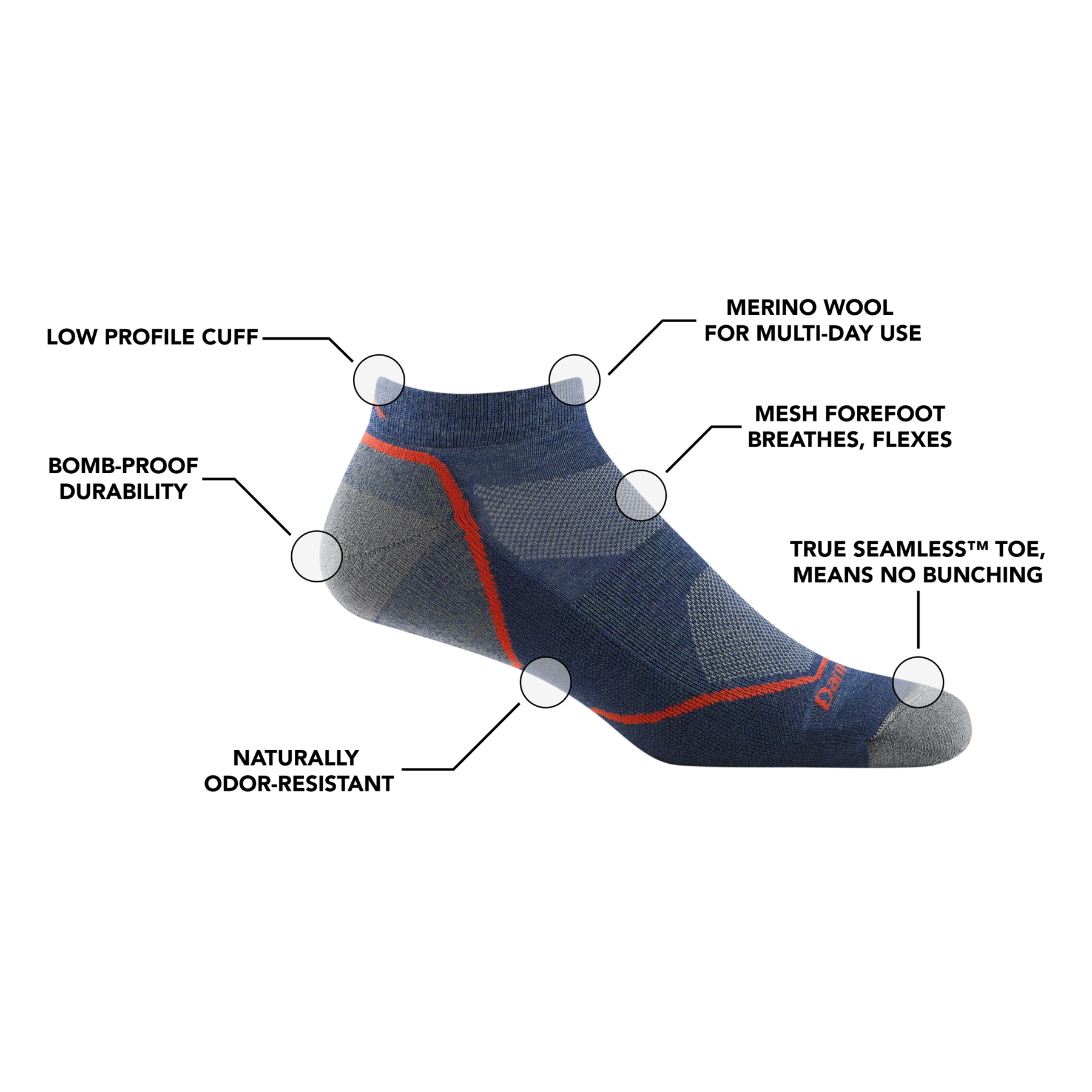 Light Hiker No Show Lightweight Hiking Socks