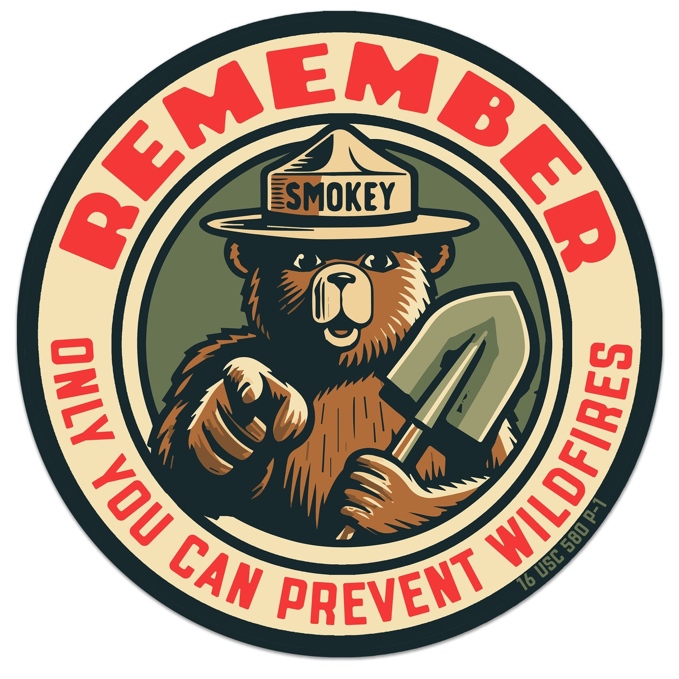 "Remember Only You" Officially Licensed Smokey Bear Sticker