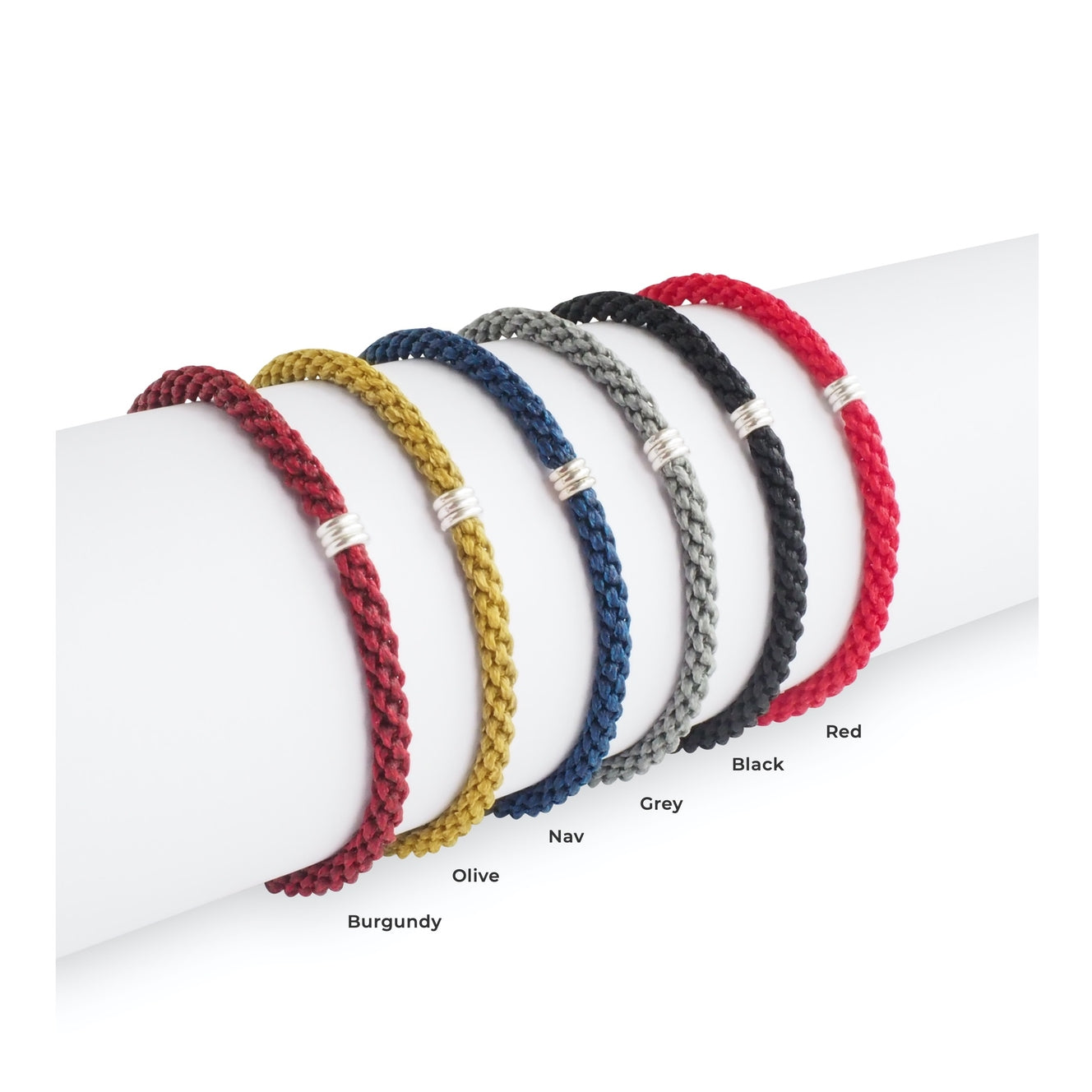 Braided Rope and Silver Bracelet