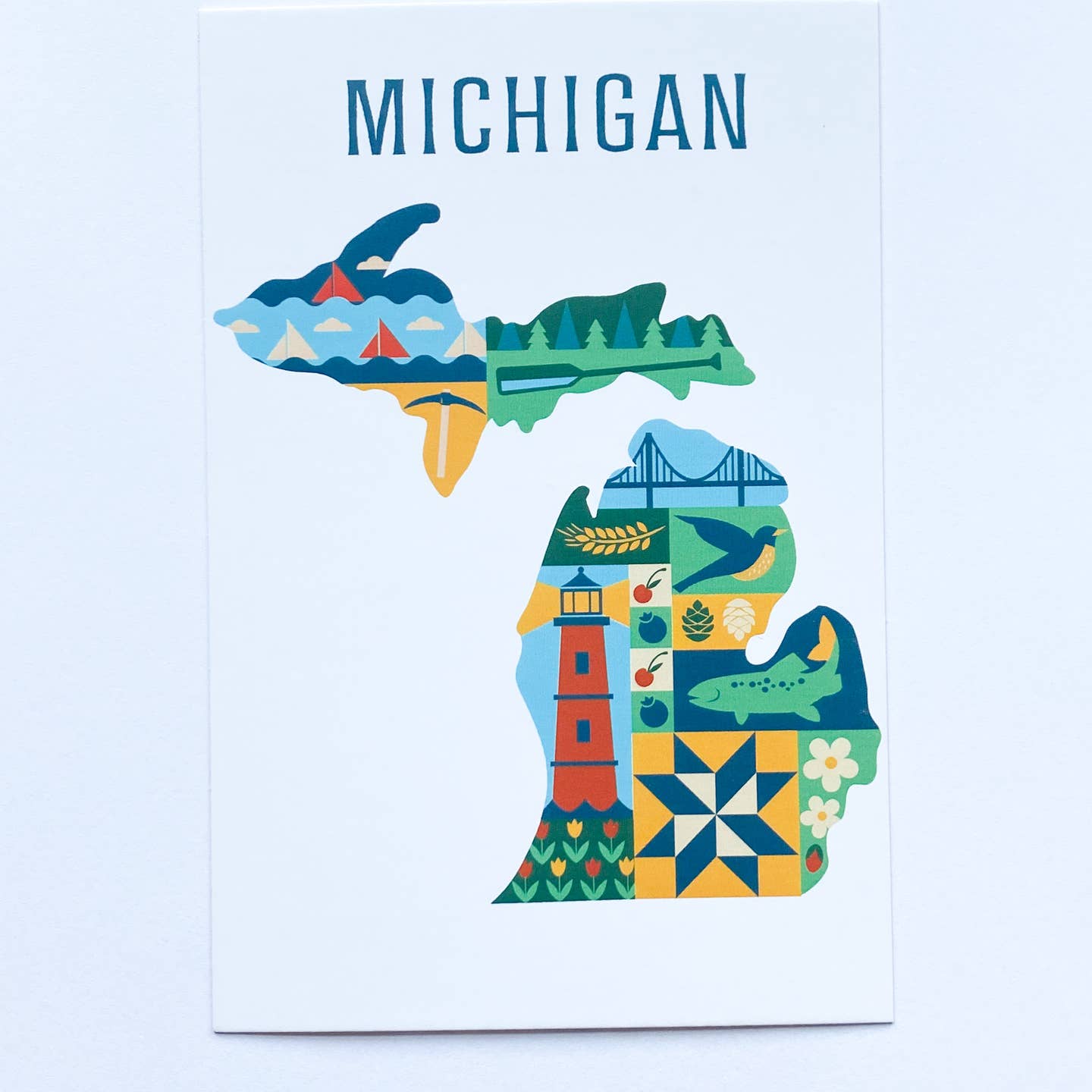 Michigan Quilt Design Postcard