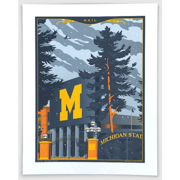 The Mighty Mitten Michigan Stadium The Game Art Print From Everywearonline.com