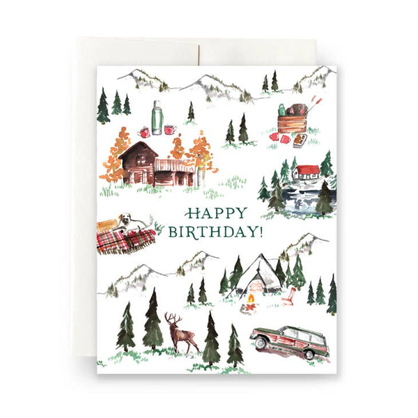 Antiquaria Alpine Lodge Birthday Card From Everywearonline.com
