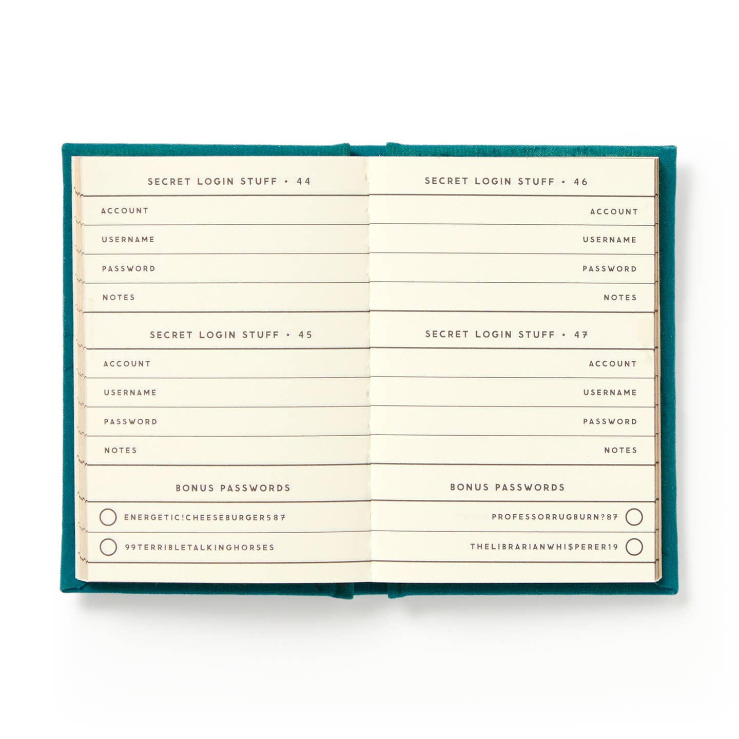 Brass Monkey Definitely Not My Passwords - Password Diary