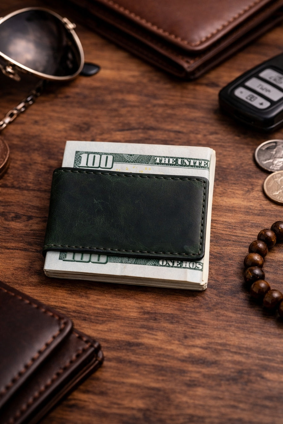 Full-Grain Leather Money Clip
