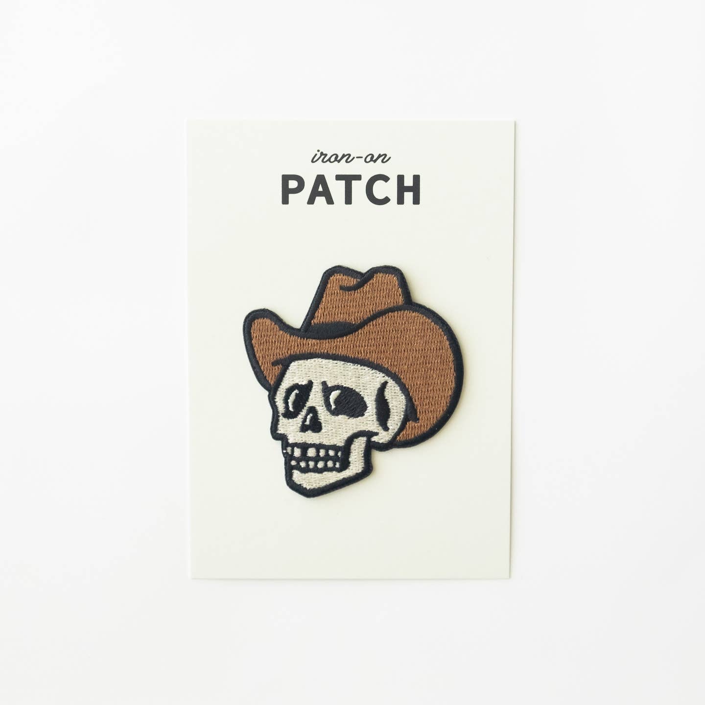 Cowboy Skull Embroidered Iron On Patch