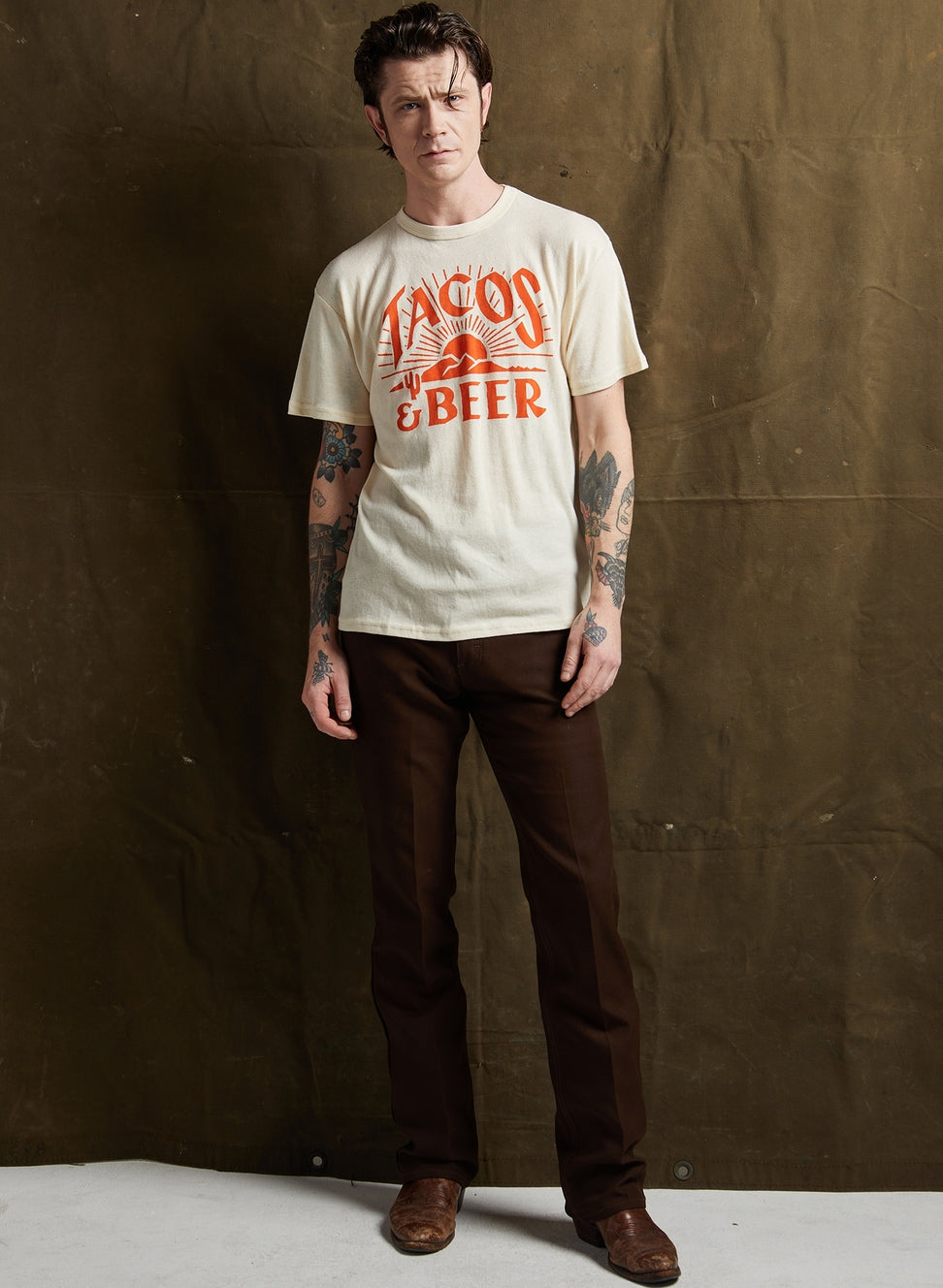 "Tacos & Beer" Western Vintage Style Tee