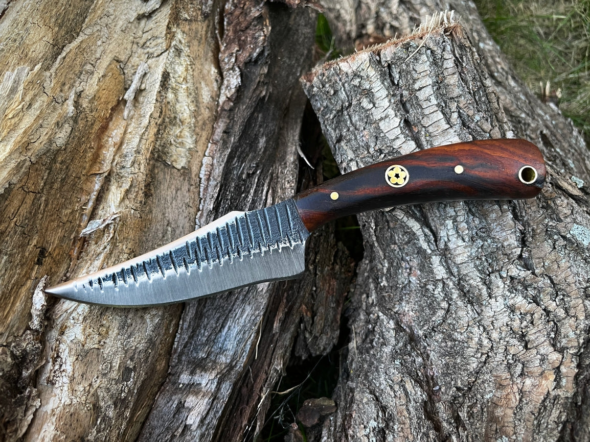Carbon Steel Knife with Black Walnut Wood Scales