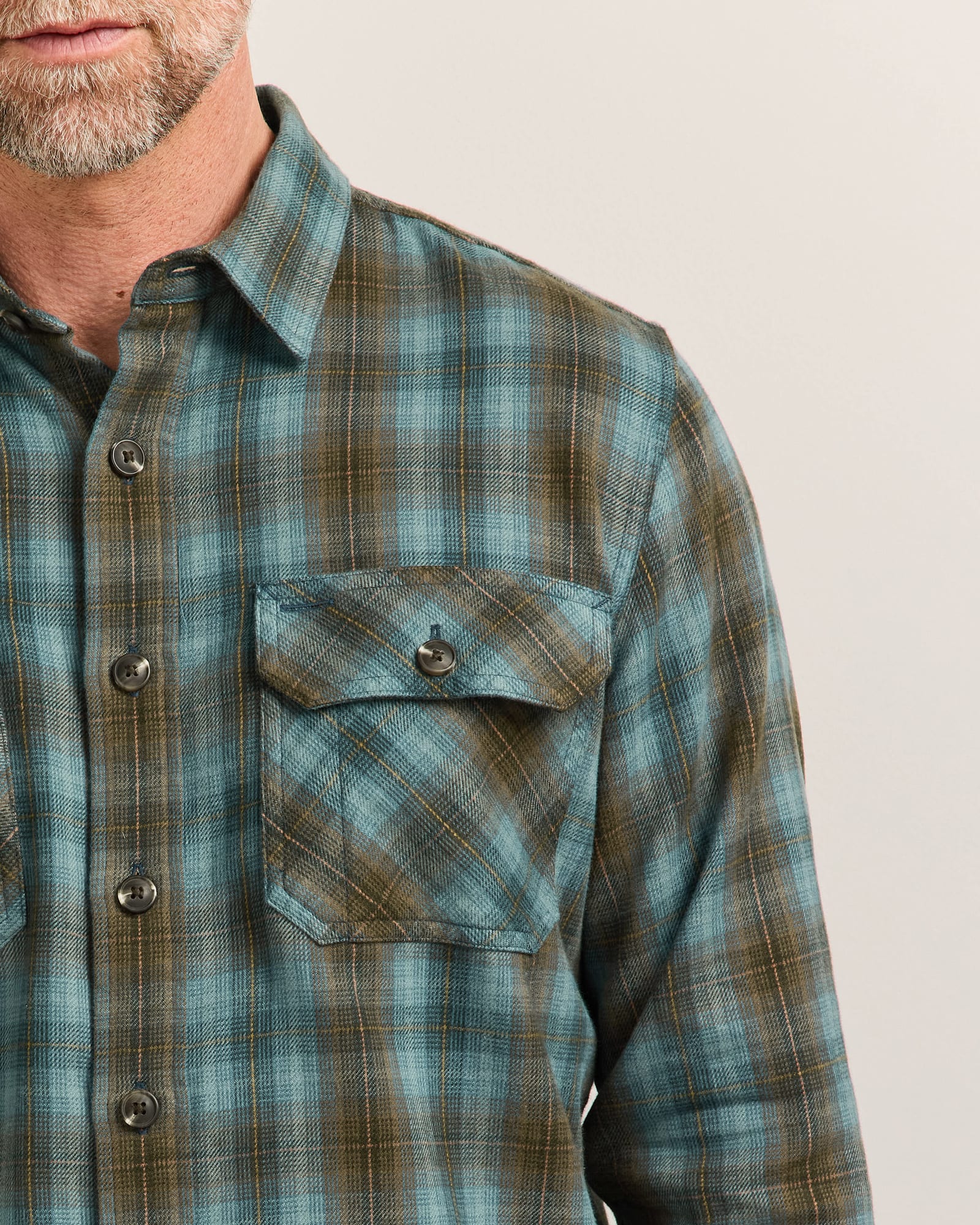 Plaid Burnside Cotton Flannel - Sea Blue Muli Plaid