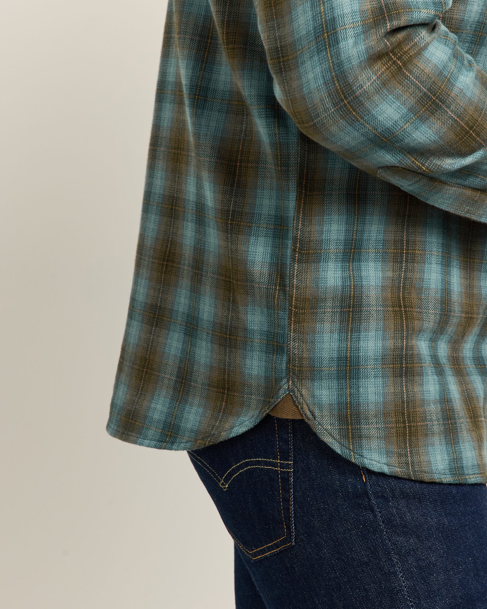 Plaid Burnside Cotton Flannel - Sea Blue Muli Plaid