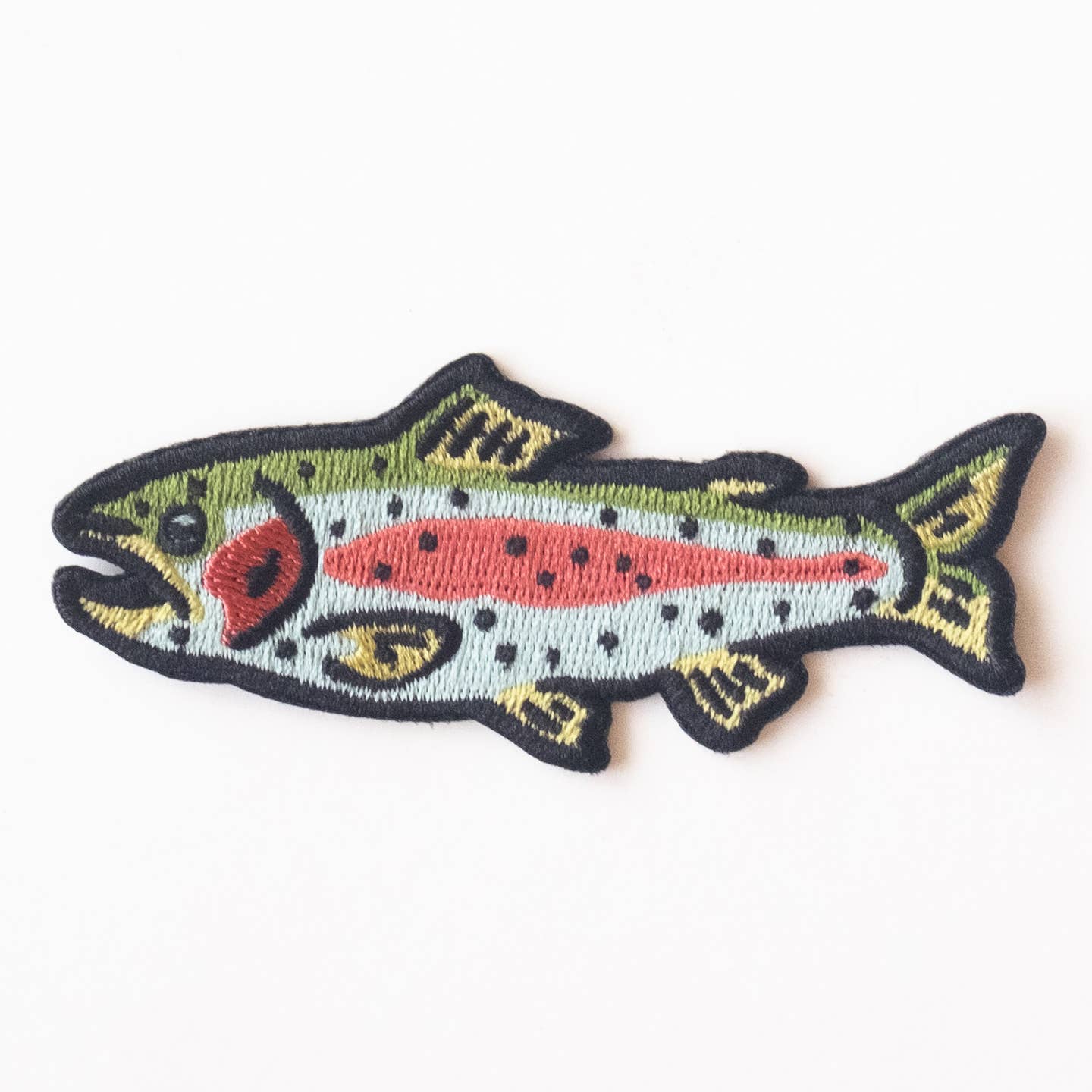 Rainbow Trout Embroidered Iron On Patch