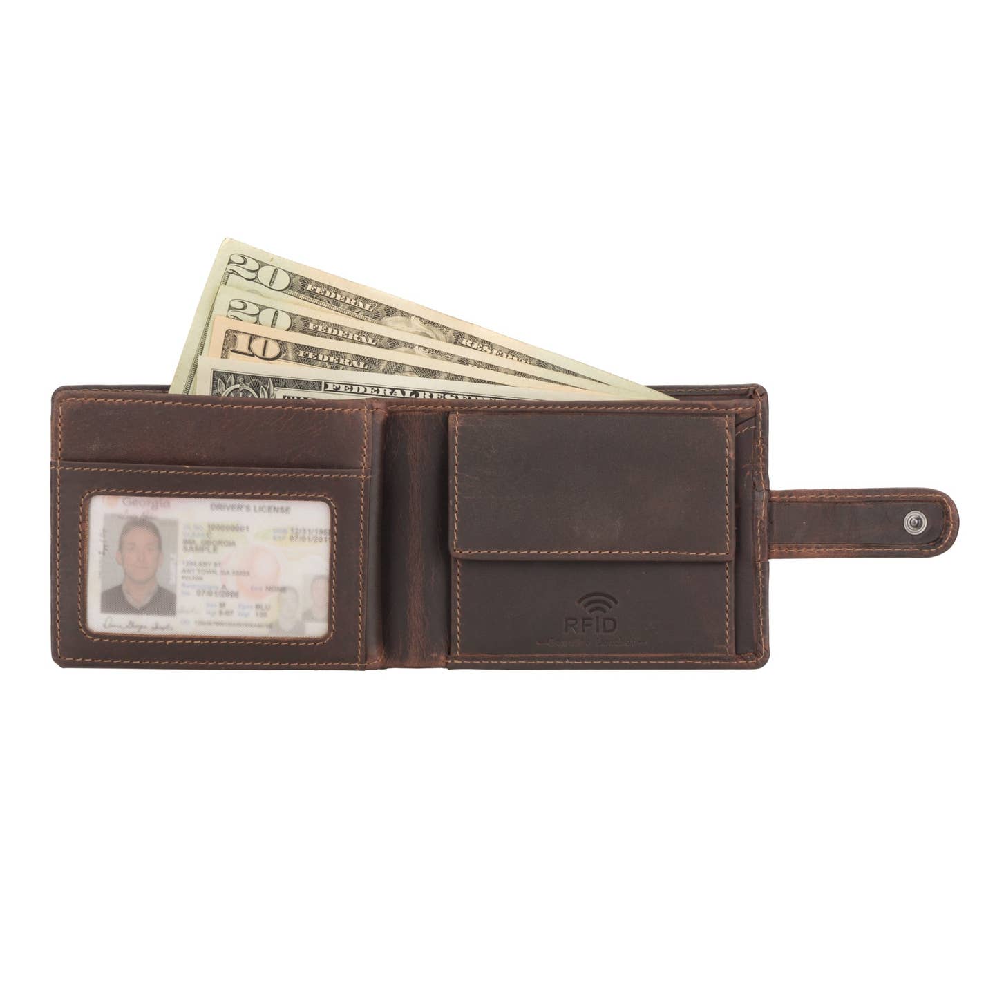 Phoenix Leather Clip Wallet –  Chestnut