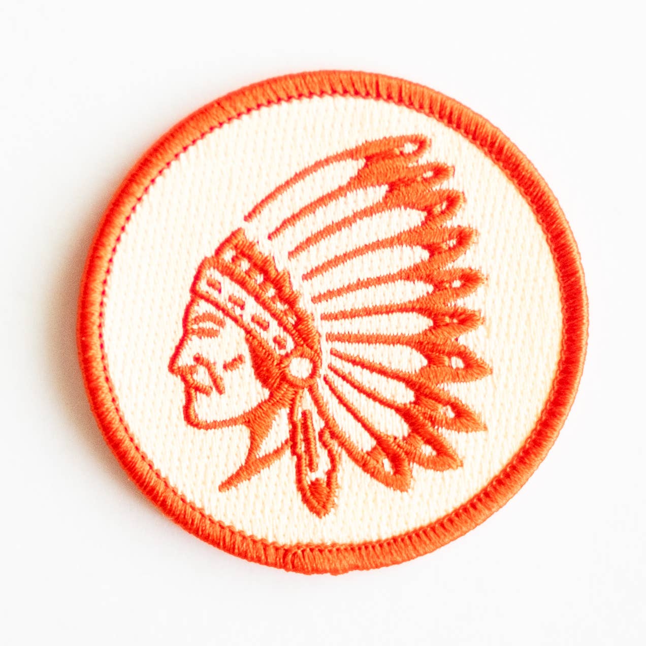Indian Chief Head Embroidered Iron On Patch