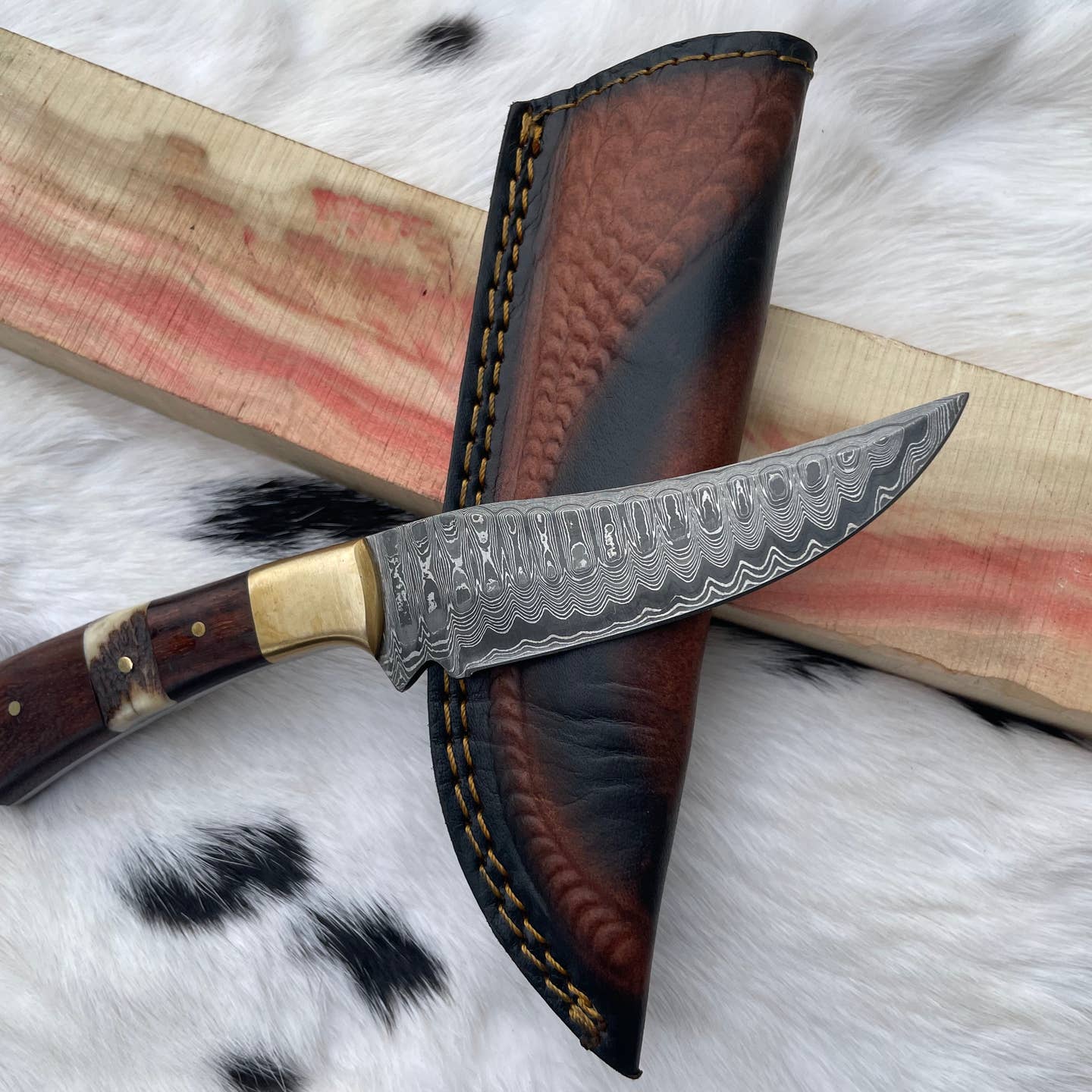 Titan Damascus Steel Outdoor Utility Knife