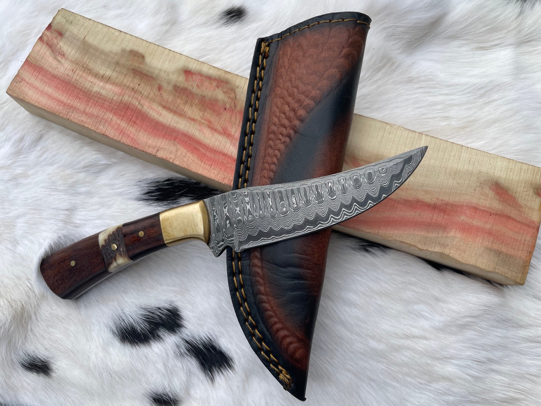 Damascus Steel Outdoor Utility Knife