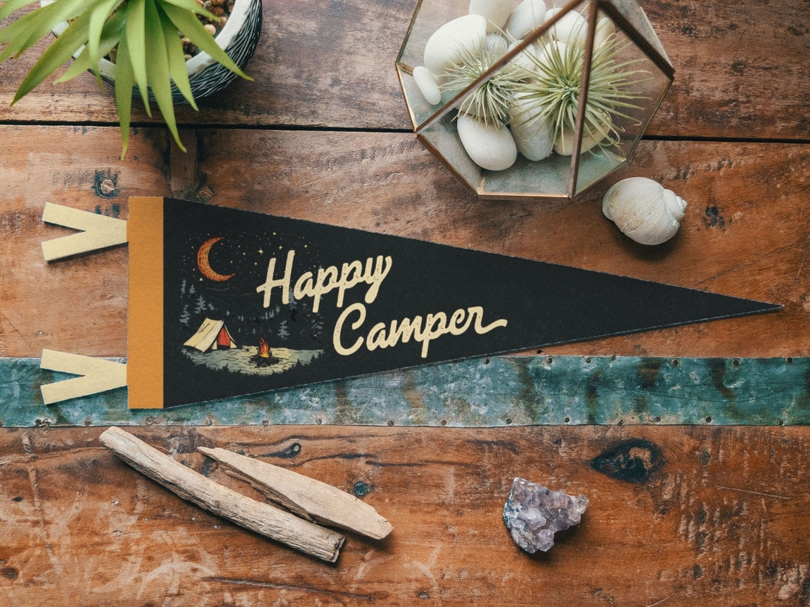 "Happy Camper" Felt Pennant