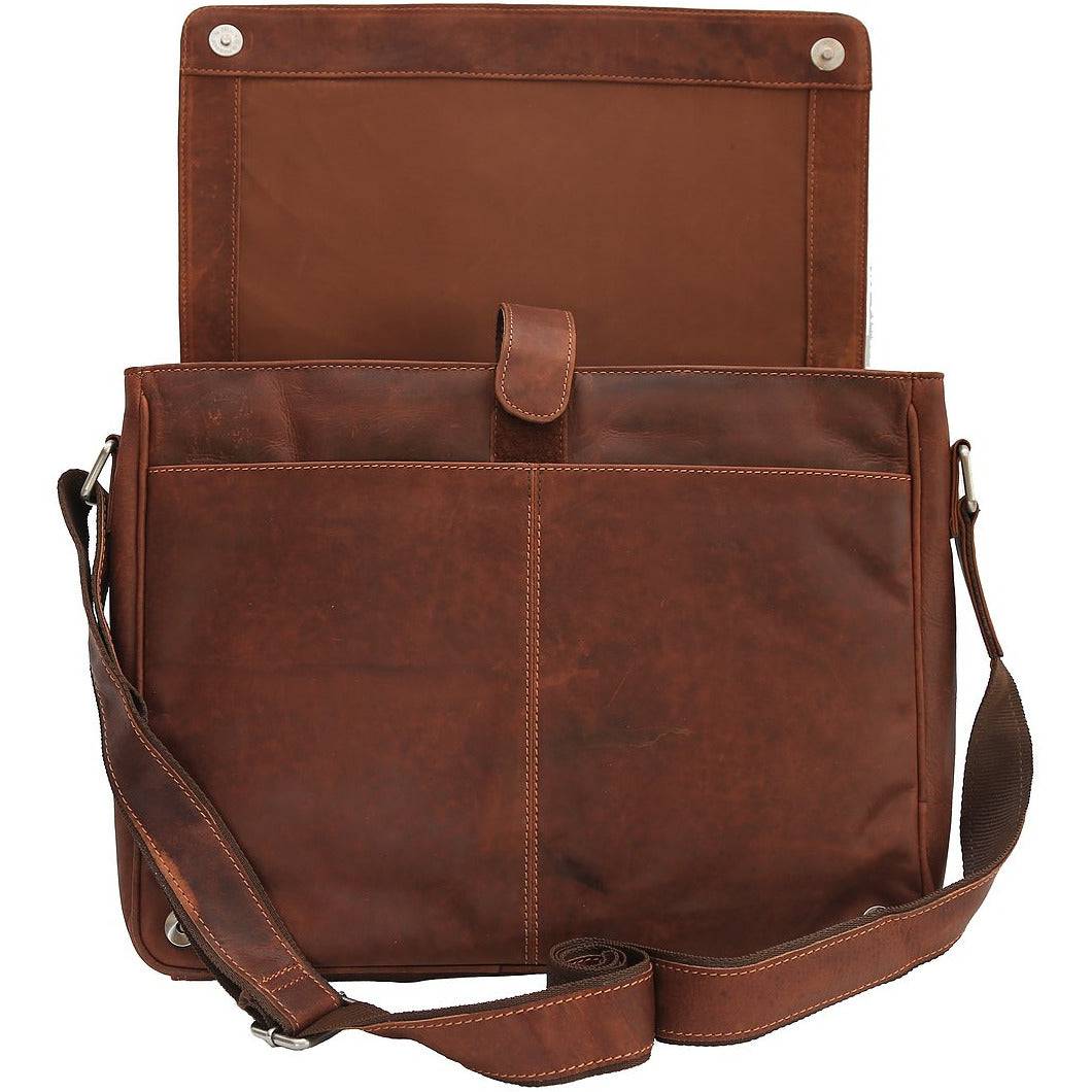 Richard Leather Laptop Messenger Bag - Sandal