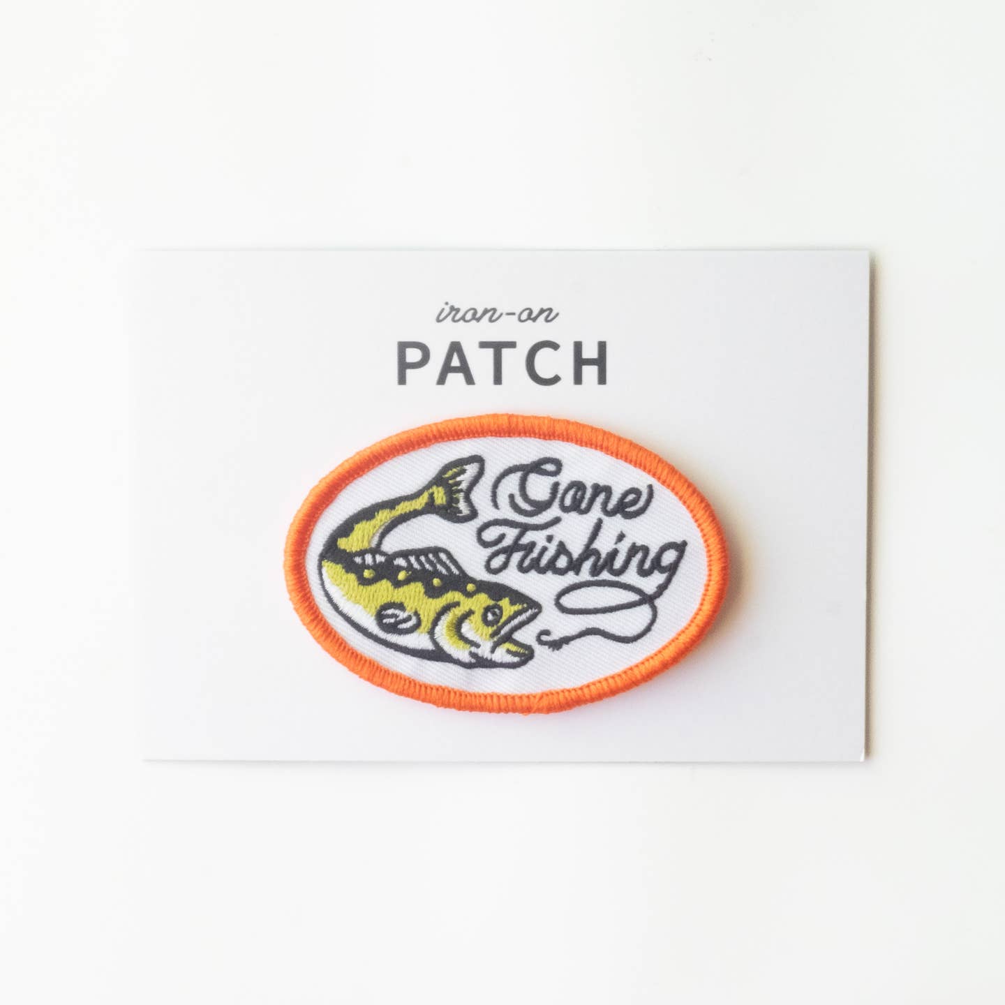 Gone Fishing Embroidered Iron On Patch