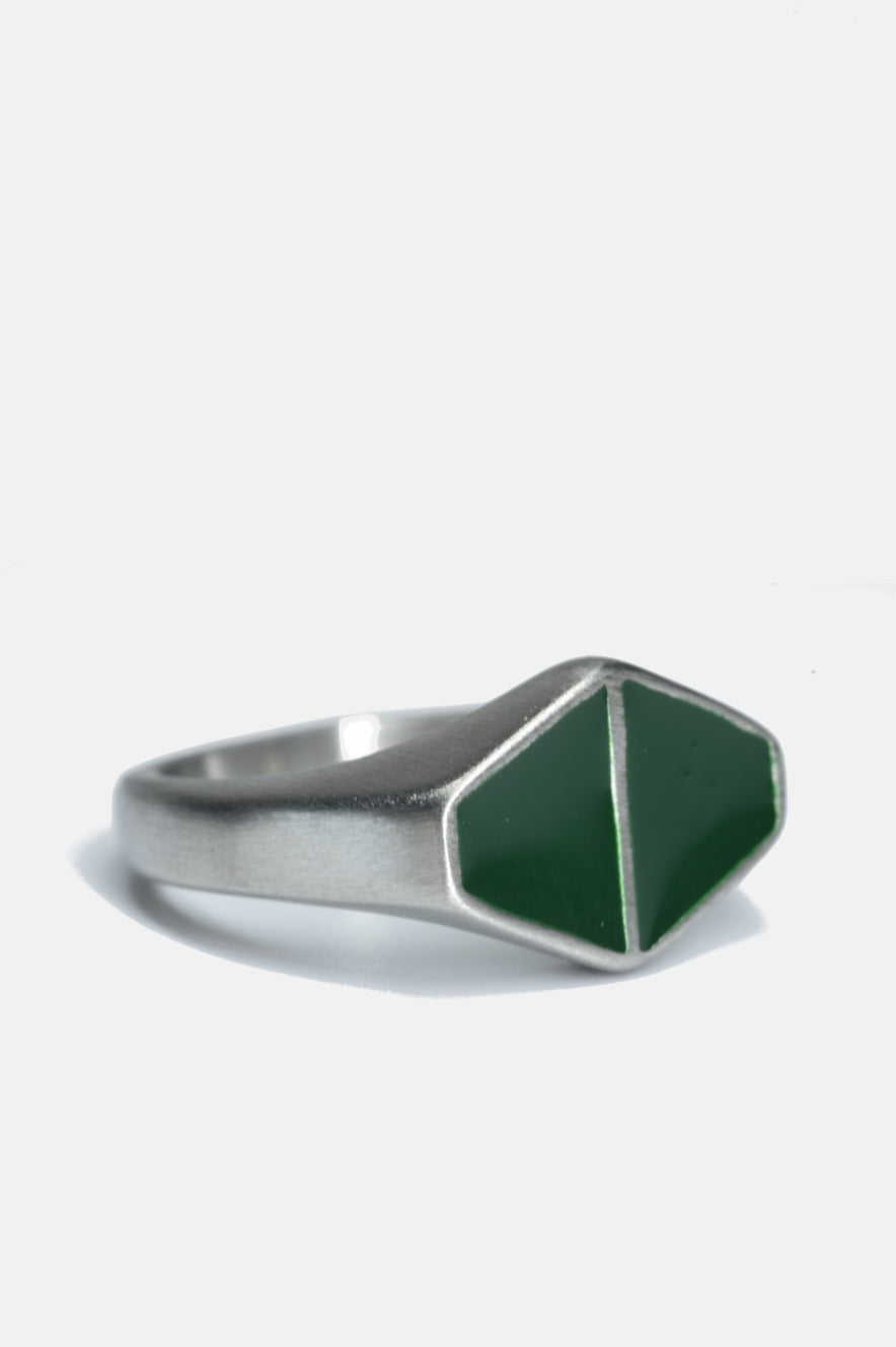 Green Duo Triangle Ring