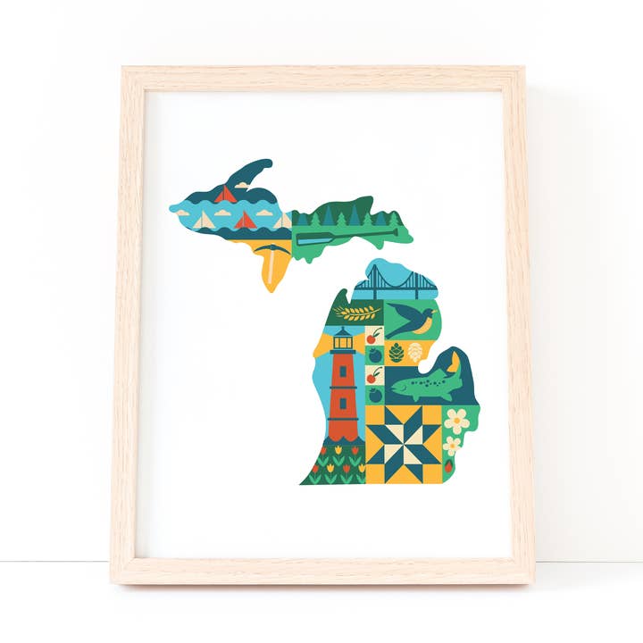 Michigan Quilt Design 8x10” Art Print