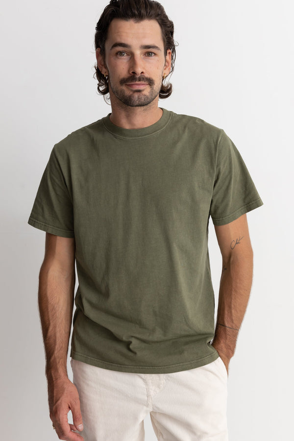 Rhythm Classic Vintage Tee In Olive From Everywearonline.com