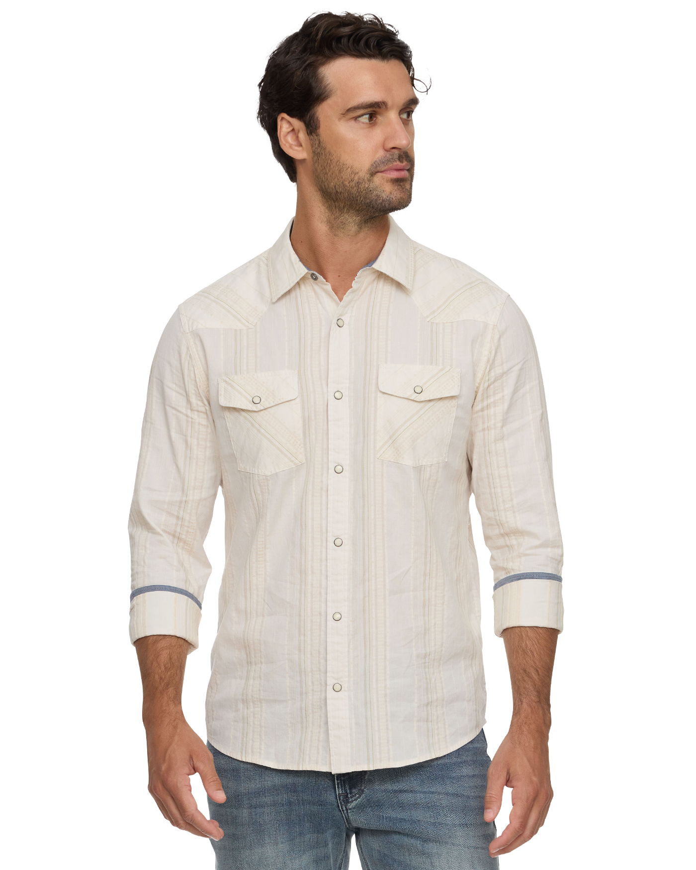 Desert Son Hueytown Textured Stripe Western Shirt