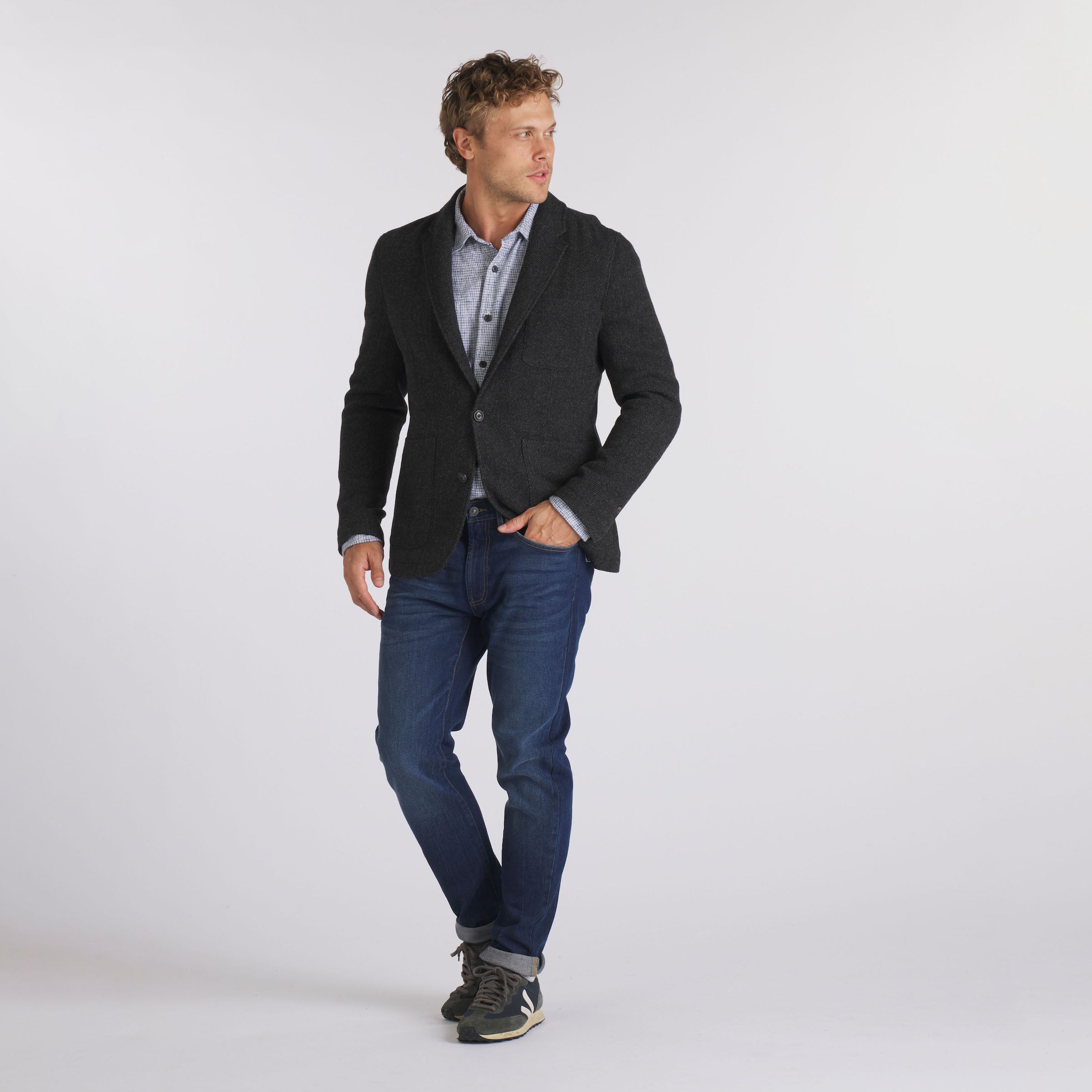 Hutton Wool Twill Sport Coat - Charcoal