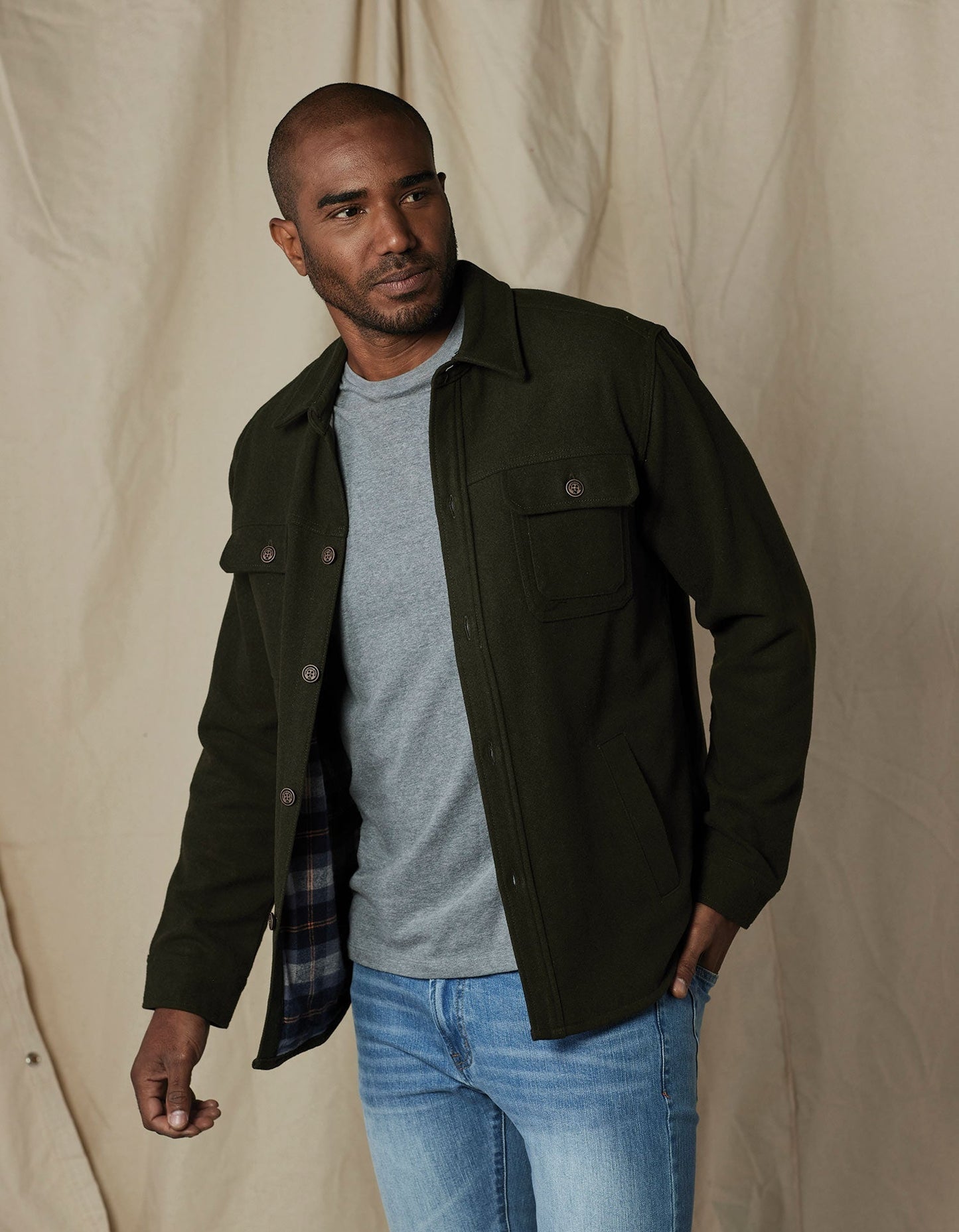 Brightside Flannel Lined Workwear Jacket - Green