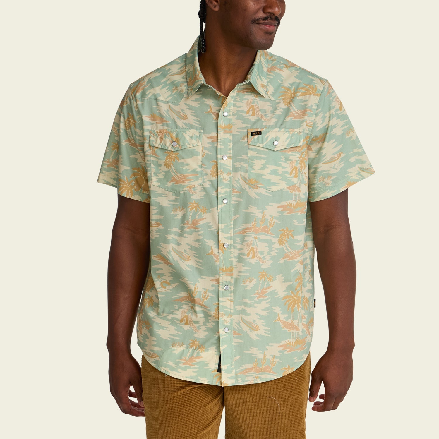 H Bar Snapshirt - Dreamland Seafoam