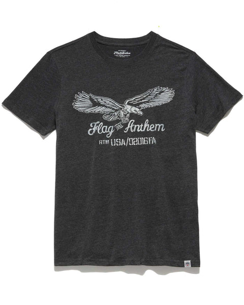 Flag & Anthem Signature Eagle Logo Tee In Charcoal From Everywearonline.com