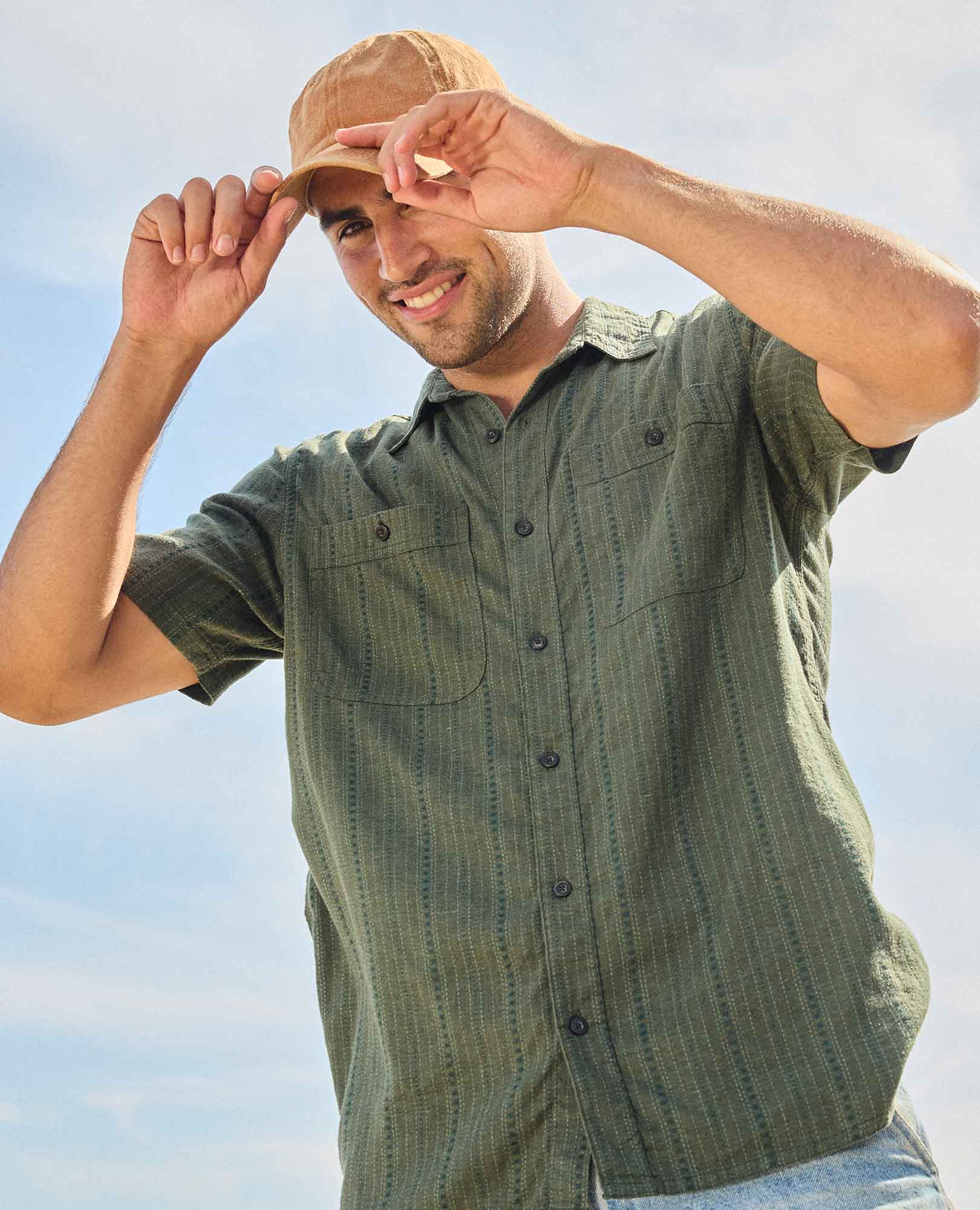 Taj Hemp Shirt - Cilantro Dobby