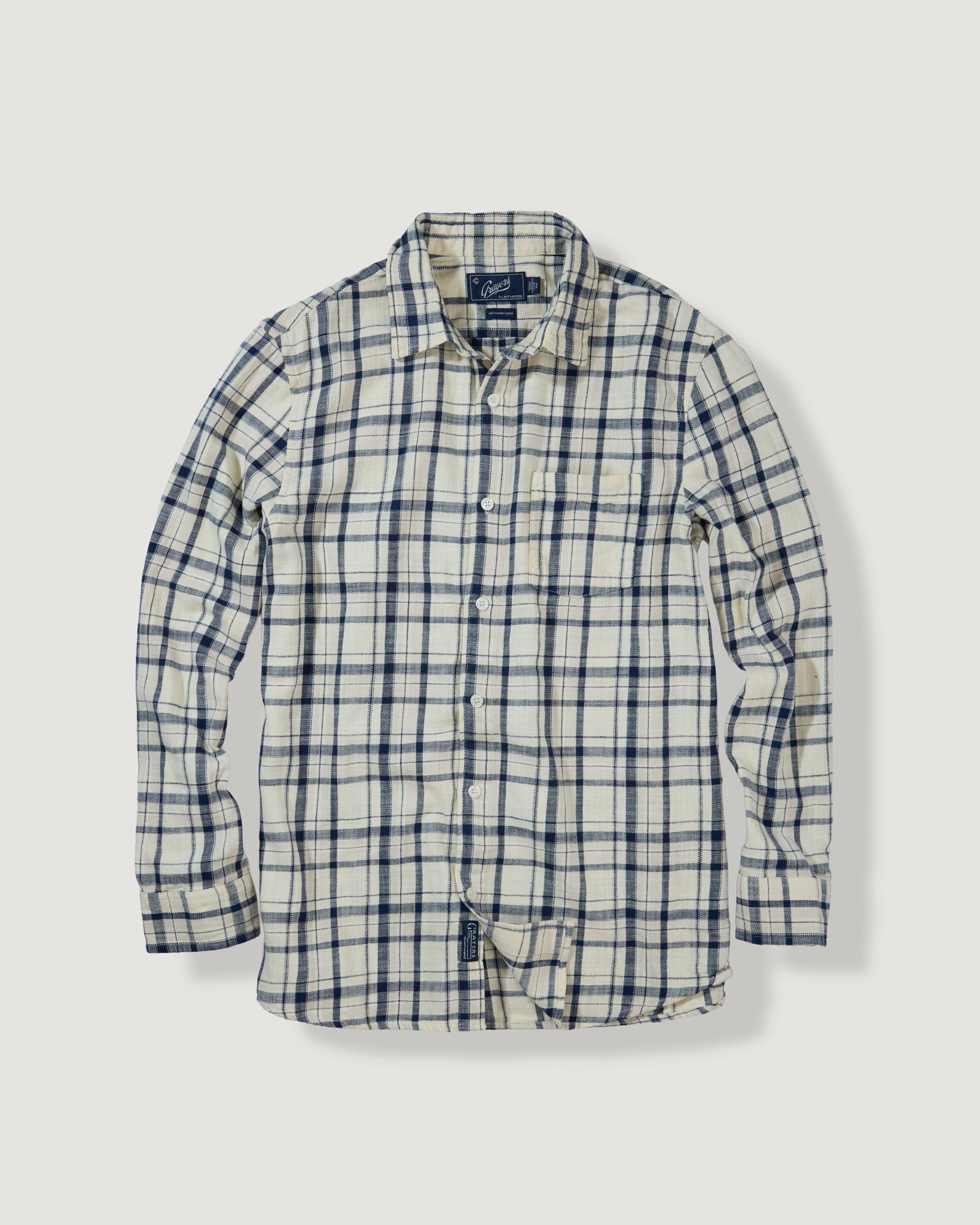 Riverside Slub Twill Shirt - Oatmeal Plaid