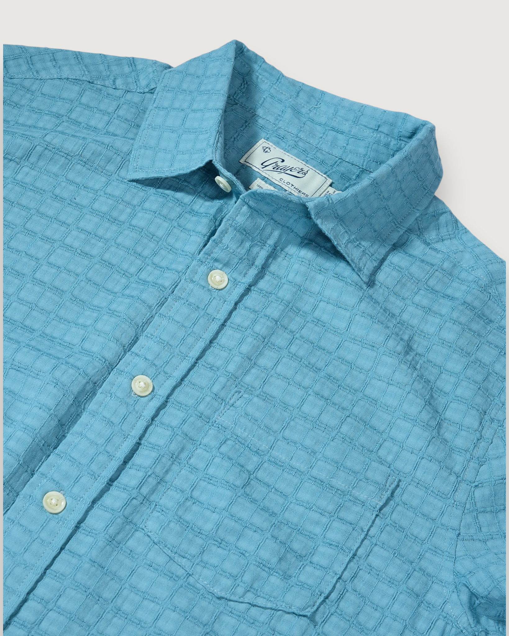 Bamboo Dobby Short Sleeve Shirt - Sea Angel
