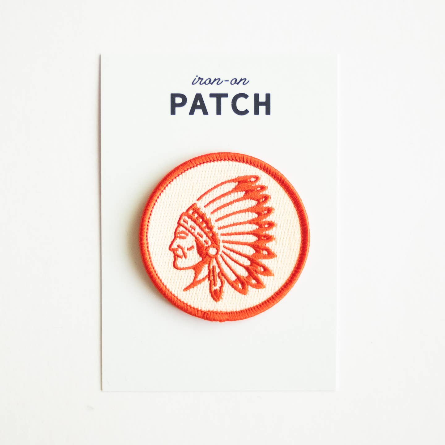 Indian Chief Head Embroidered Iron On Patch