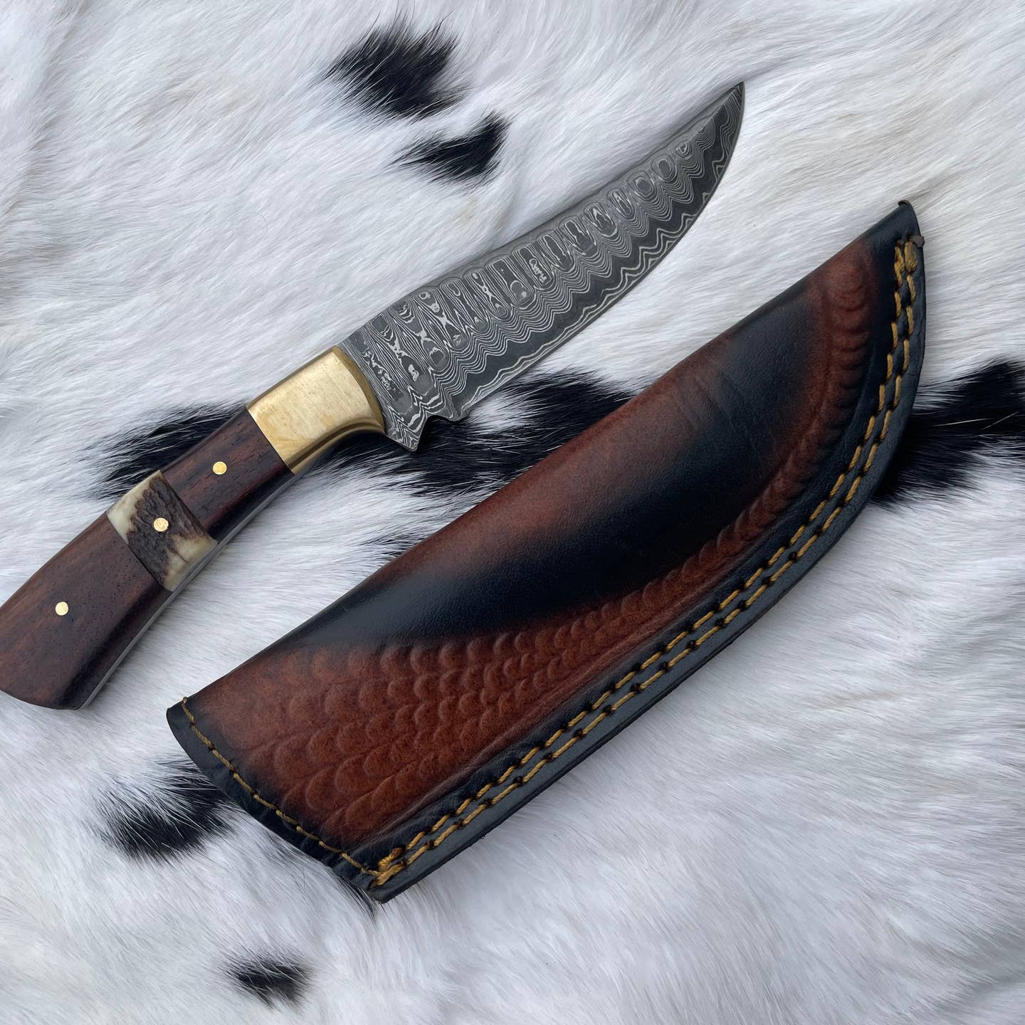 Titan Damascus Steel Outdoor Utility Knife