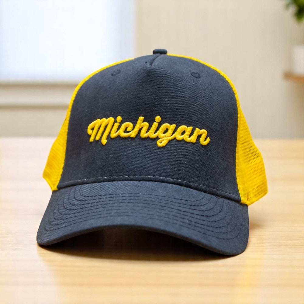 Michigan Script Classic Trucker Hat