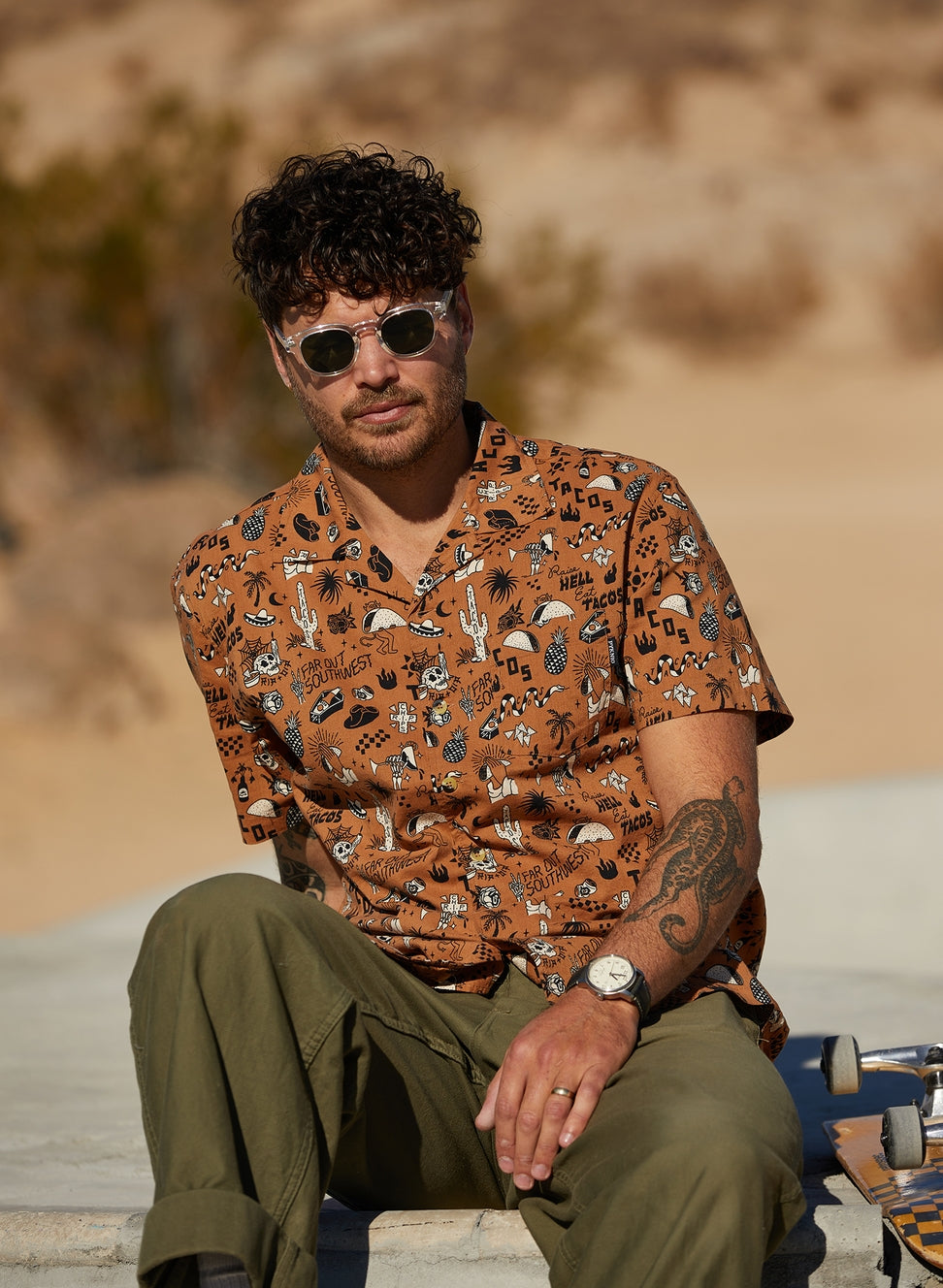 "Raise Hell Eat Tacos" Button-Up Shirt