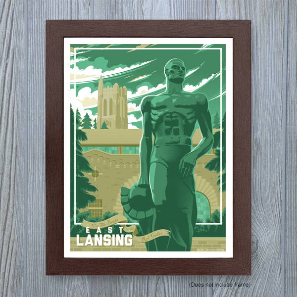 The Mighty Mitten East Lansing Travel Art Print From Everywearonline.com