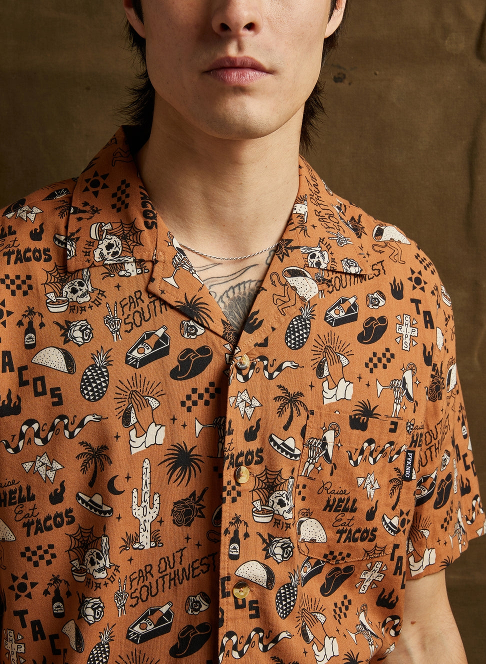 "Raise Hell Eat Tacos" Button-Up Shirt