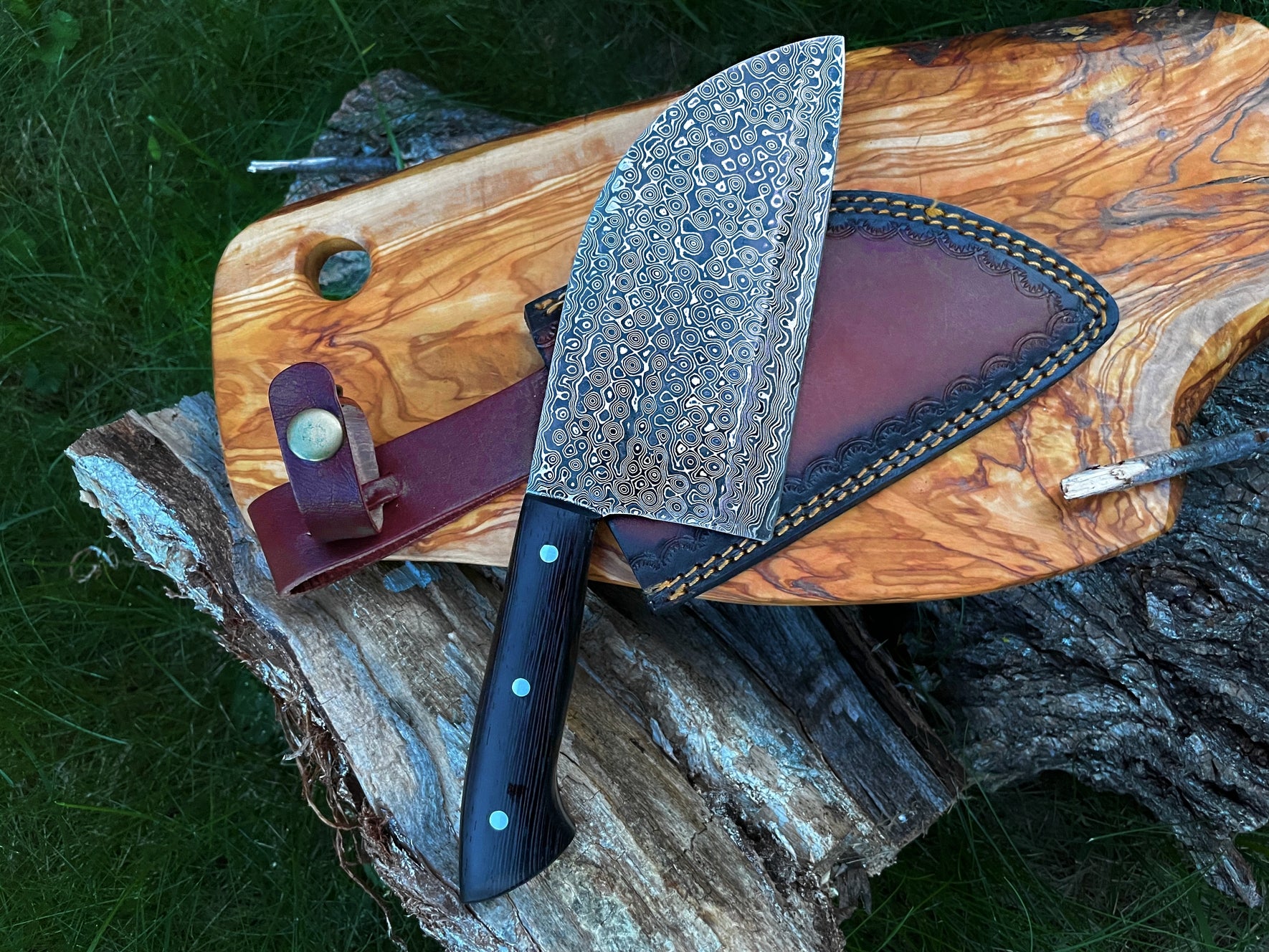 Damascus Steel Sheep-Toe Cleaver