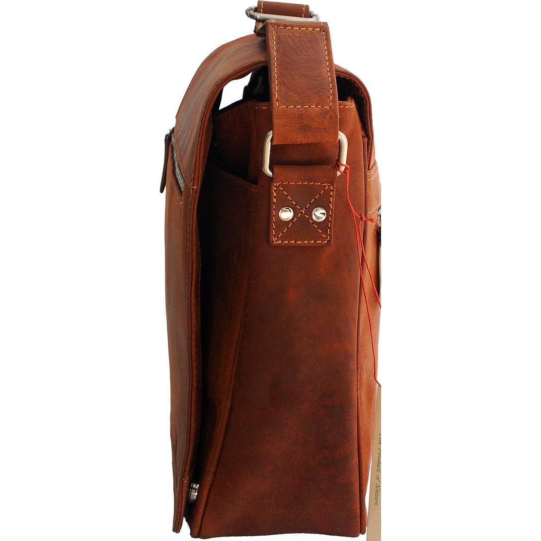 Richard Leather Laptop Messenger Bag - Sandal