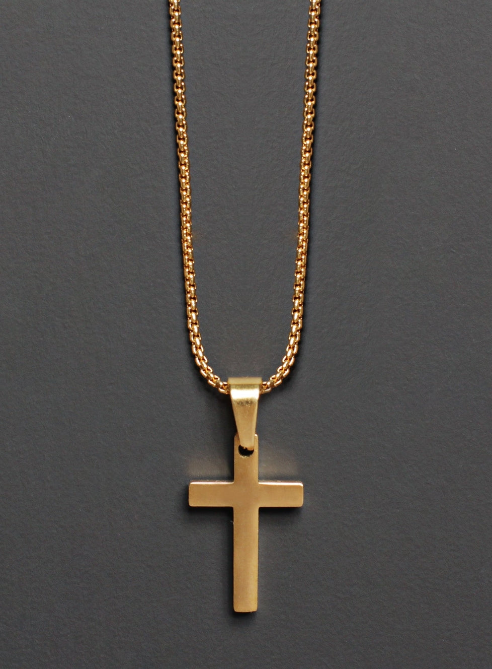 Medium Gold Cross Necklace 20"