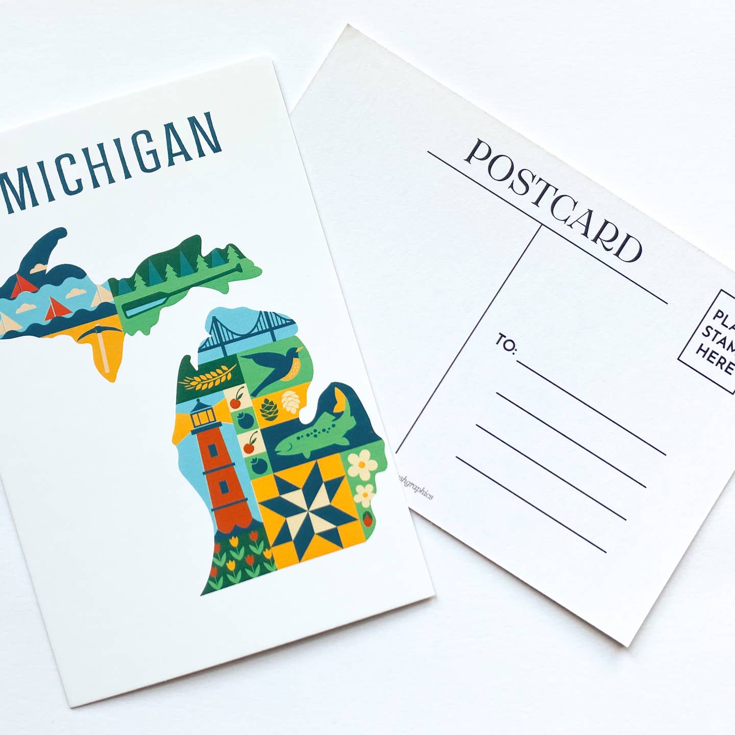 Michigan Quilt Design Postcard