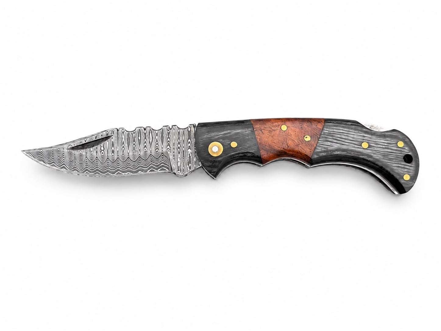 Ironwood Crest Damascus Folding Knife