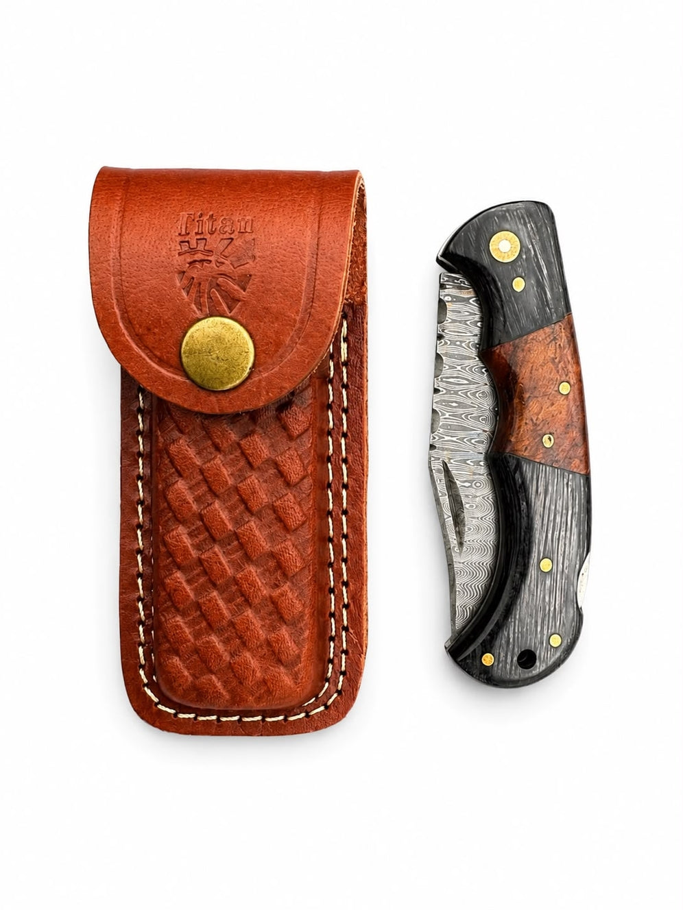 Ironwood Crest Damascus Folding Knife