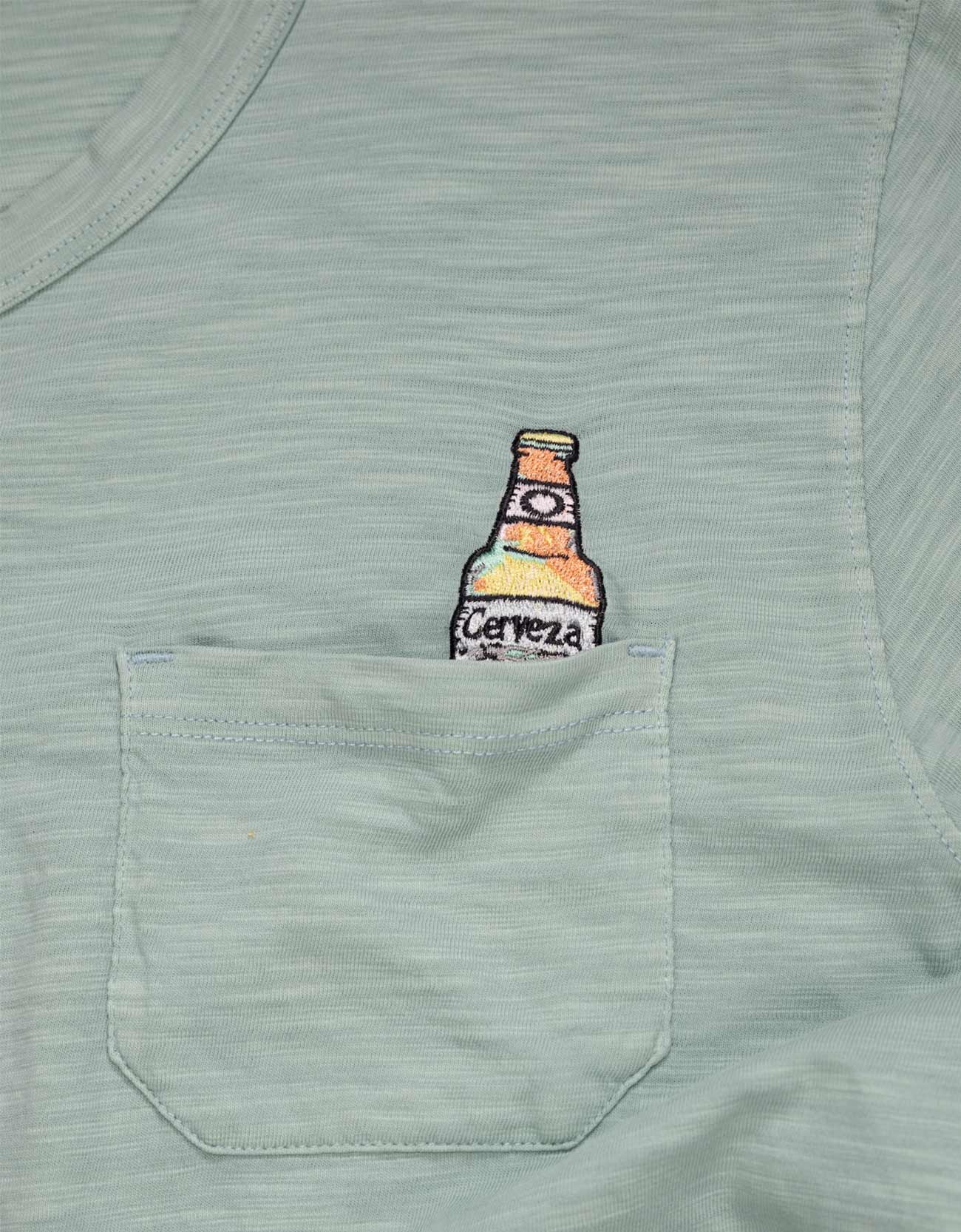 "Cerveza For My Face" Pima Pocket Tee